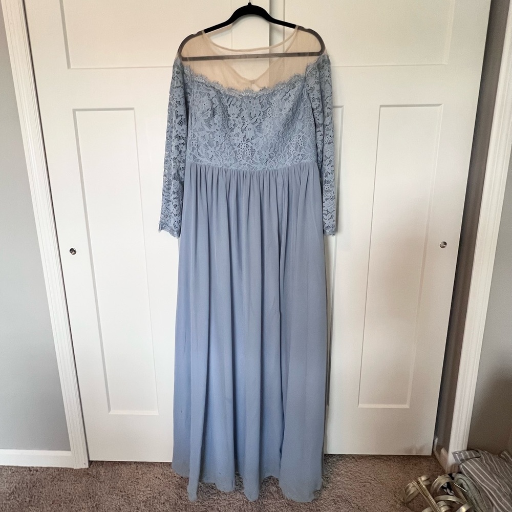 Off-The-Shoulder Lace Azazie Formal Dress